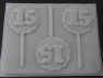 8508 Sweet 15 Lacy Round Chocolate or Hard Candy Lollipop Mold